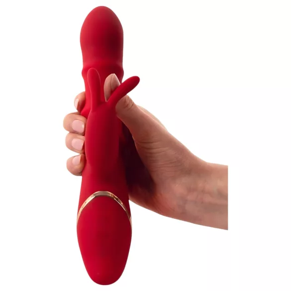 You2Toys - vibrador tipo conejo con anillo vibrador - silicona roja