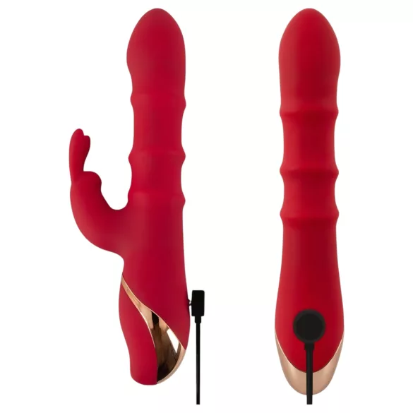 You2Toys - vibrador tipo conejo con anillo vibrador - silicona roja