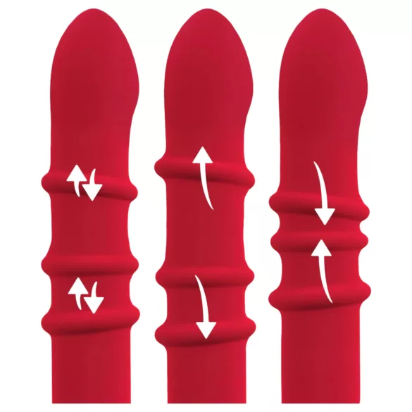 You2Toys - vibrador tipo conejo con anillo vibrador - silicona roja
