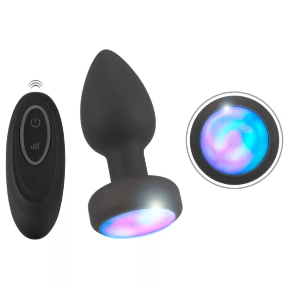 ANOS - plug anal luminoso y vibrador (negro)