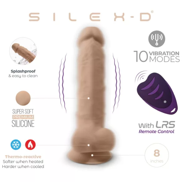 Silexd 8 - vibrador con control remoto para testículos - silicona color natural