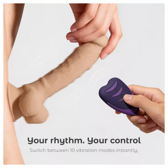 Silexd 8 - vibrador con control remoto para testículos - silicona color natural