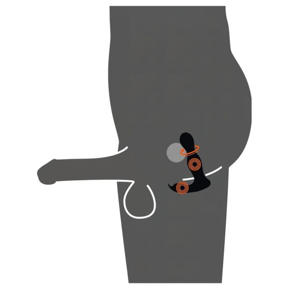 Rebel - vibrador prostático 2 en 1 con mando - silicona negra