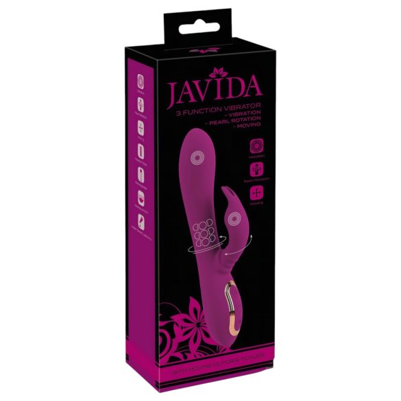 Javida - Vibrador 3 en 1 rotativo con perlas - silicona lila
