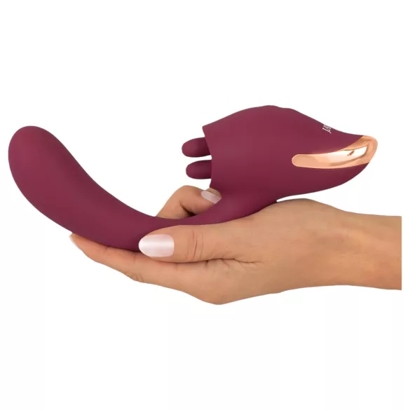 Javida - vibrador 2 en 1 con lengua - silicona roja