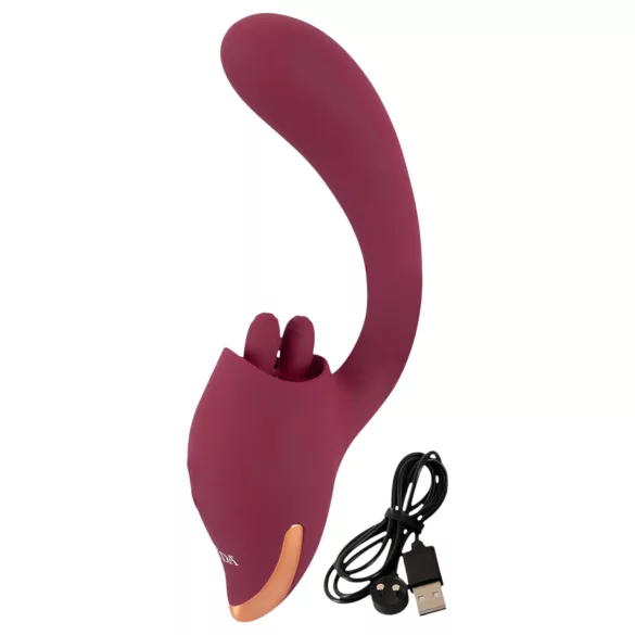 Javida - vibrador 2 en 1 con lengua - silicona roja