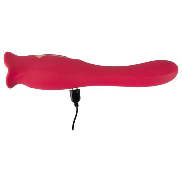 You2Toys - Vibrador 2 en 1 con lengua - silicona rosa