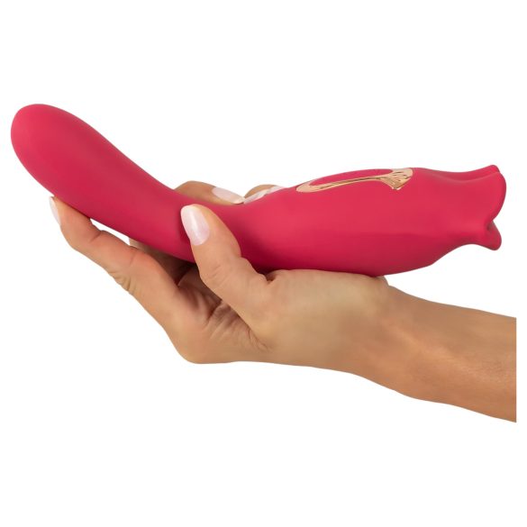 You2Toys - Vibrador 2 en 1 con lengua - silicona rosa