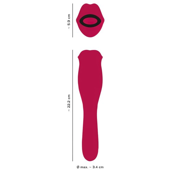 You2Toys - Vibrador 2 en 1 con lengua - silicona rosa