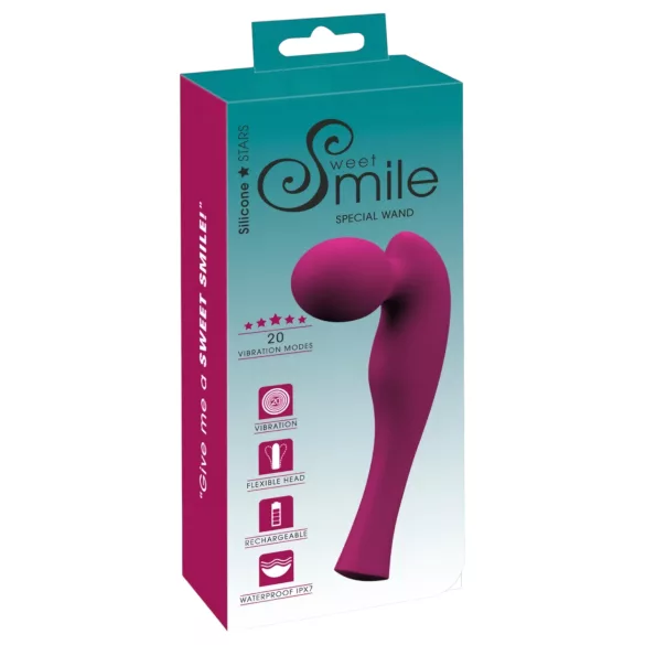 SMILE - Varita vibradora recargable - masajeador potente - silicona rosa