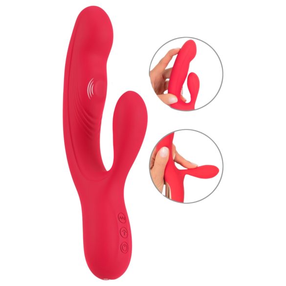 Conejito Vibrador Sonriente - vibrador recargable de 3 motores (rojo)