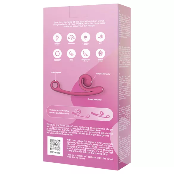Snail Vibe Curve - vibrador 2 en 1 para clítoris (rosa)