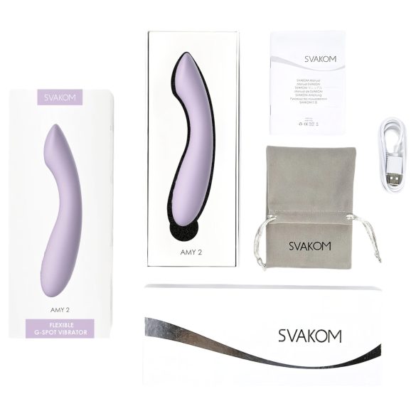 Svakom Amy 2 - vibrador punto G recargable e impermeable - lila