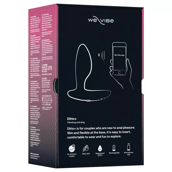 We-Vibe Ditto+ - plug anal vibrador recargable - silicona negra