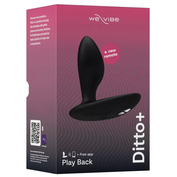 We-Vibe Ditto+ - plug anal vibrador recargable - silicona negra
