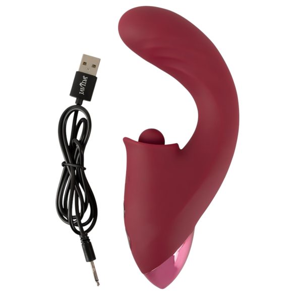 Javida - vibrador 3 en 1 con lengua - silicona roja