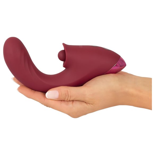 Javida - vibrador 3 en 1 con lengua - silicona roja
