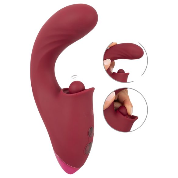 Javida - vibrador 3 en 1 con lengua - silicona roja
