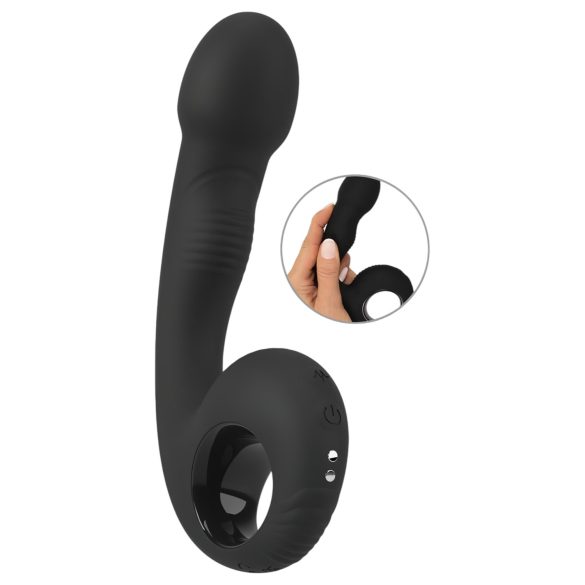 Black Velvet - Vibrador punto G y P (negro)