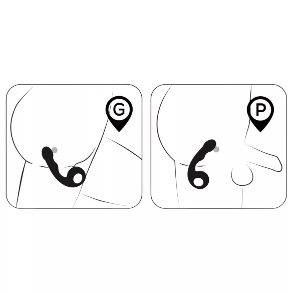 Black Velvets - Vibrador punto G y P - silicona negra