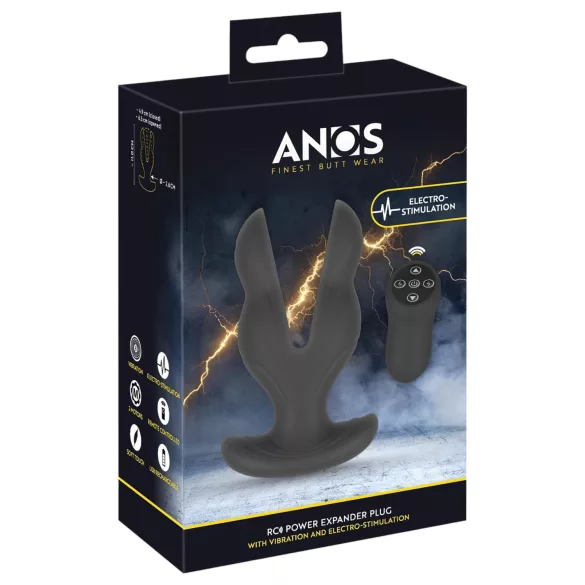 ANOS - consolador anal doble vibrador - silicona negra