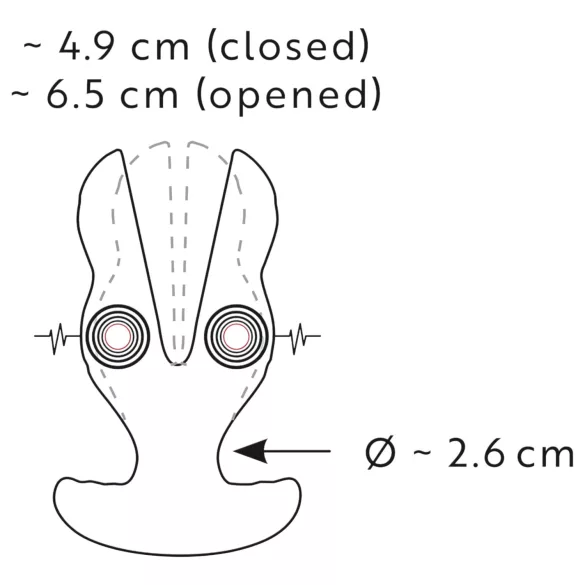 ANOS - consolador anal doble vibrador - silicona negra