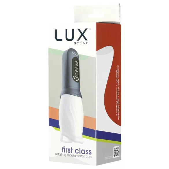 LUX Active First Class - masturbador masculino rotatorio - blanco/gris