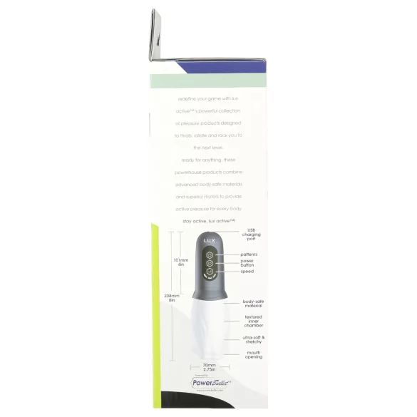 LUX Active First Class - masturbador masculino rotatorio - blanco/gris