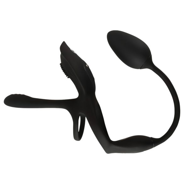 Couples Choice - anillo vibrador para pareja multifunción - silicona negra