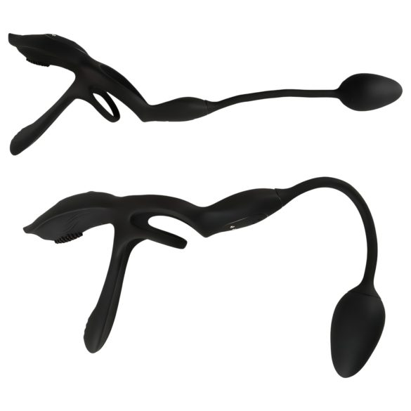 Couples Choice - anillo vibrador para pareja multifunción - silicona negra