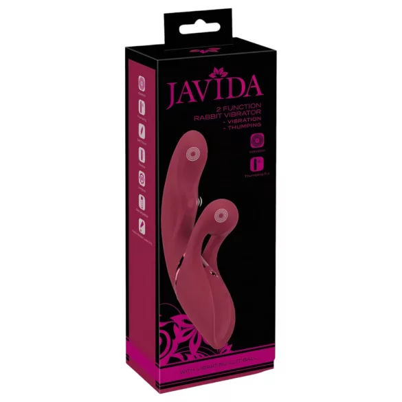 Javida - Vibrador conejo 2 funciones - recargable - rojo