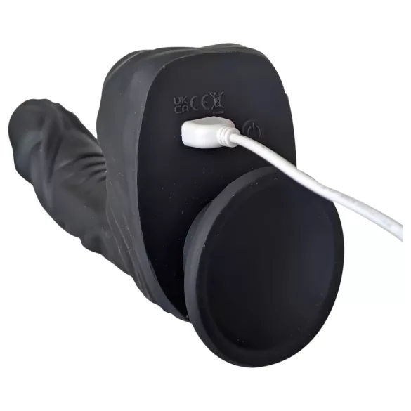 Naked Addiction - Vibrador realista rotatorio y pulsante - silicona negra