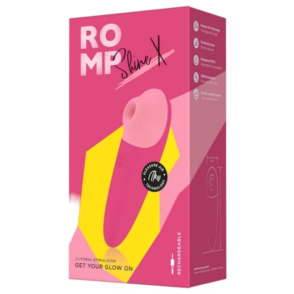 ROMP Shine X - succionador de clítoris recargable con ondas - silicona rosa