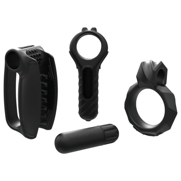 Bathmate Vibe Endurance - set de masturbador y anillo para pene (negro)
