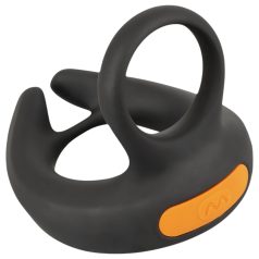 Rebel - anillo vibrador y masajeador de testículos (negro)