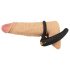 Rebel - anillo vibrador y masajeador de testículos (negro)
