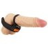 Rebel - anillo vibrador y masajeador de testículos (negro)