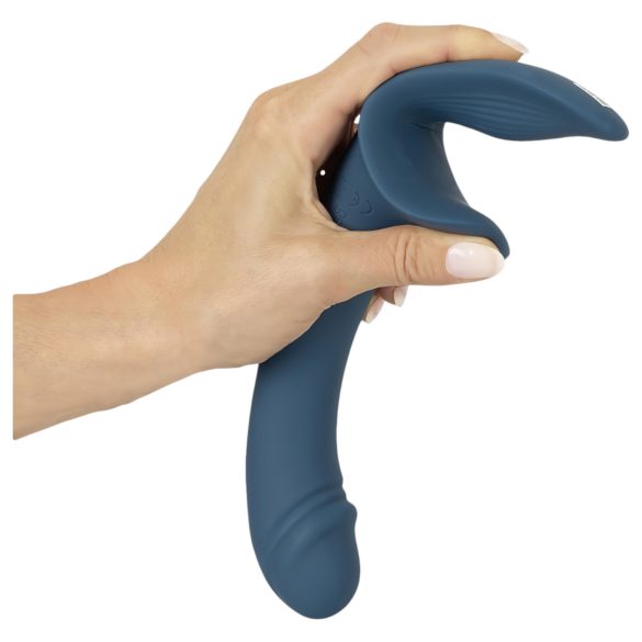 You2Toys - arnés con vibrador ajustable - silicona negro y azul