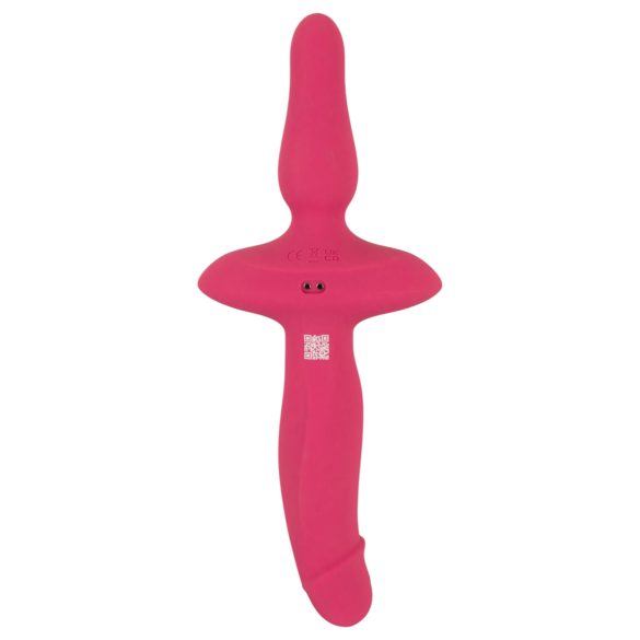Couples Choice - vibrador y plug anal 2 en 1 - silicona rosa