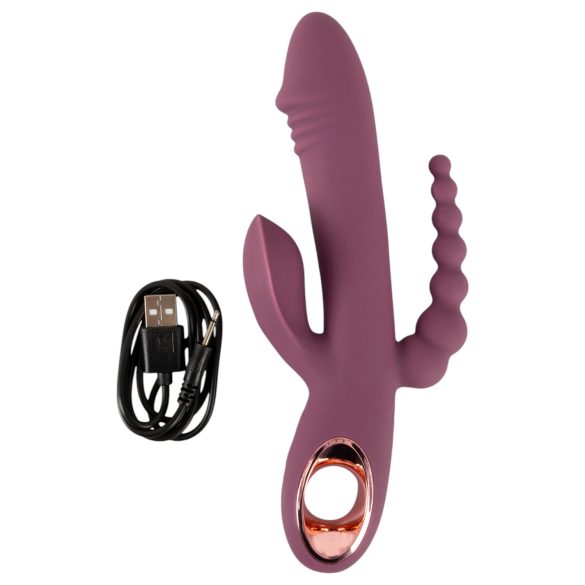You2Toys - vibrador triple recargable - silicona lila