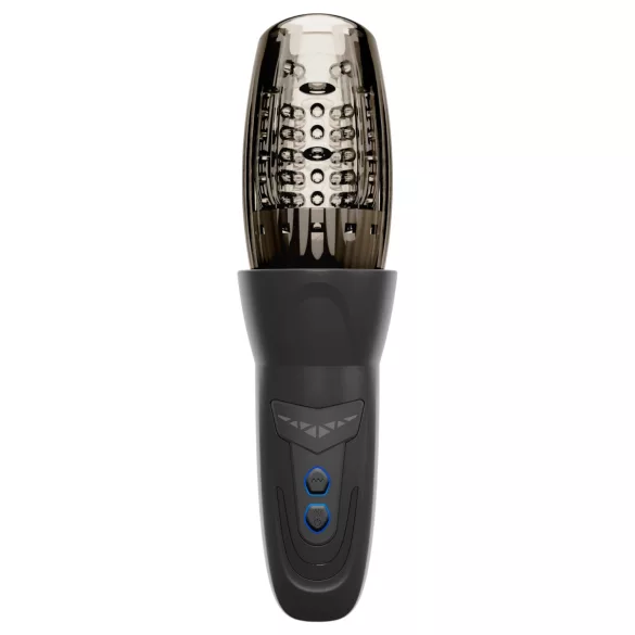 Stroker - masturbador giratorio, de vaivén y vibrador (negro)