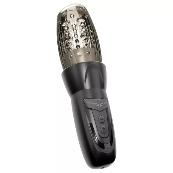 Stroker - masturbador giratorio, de vaivén y vibrador (negro)