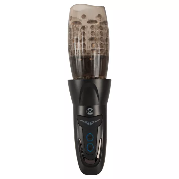 Stroker - masturbador giratorio, de vaivén y vibrador (negro)