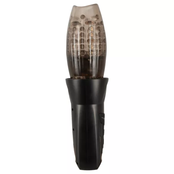 Stroker - masturbador giratorio, de vaivén y vibrador (negro)