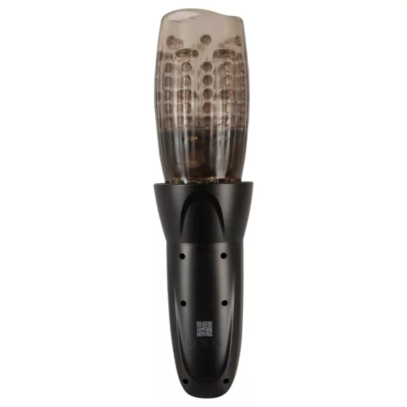 Stroker - masturbador giratorio, de vaivén y vibrador (negro)