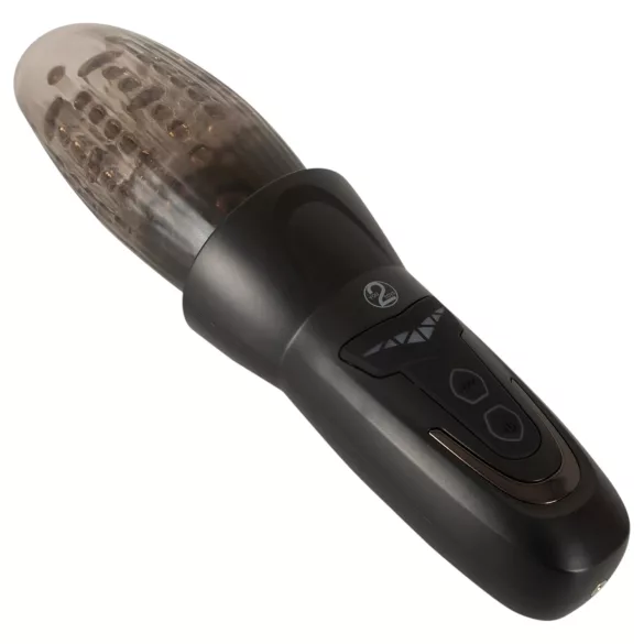 Stroker - masturbador giratorio, de vaivén y vibrador (negro)