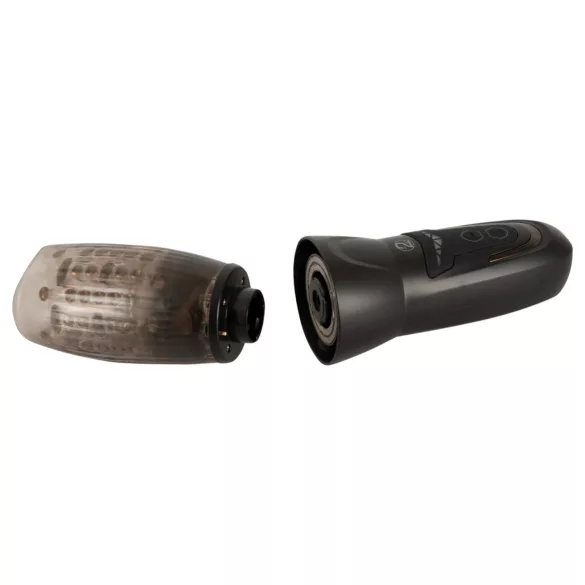 Stroker - masturbador giratorio, de vaivén y vibrador (negro)