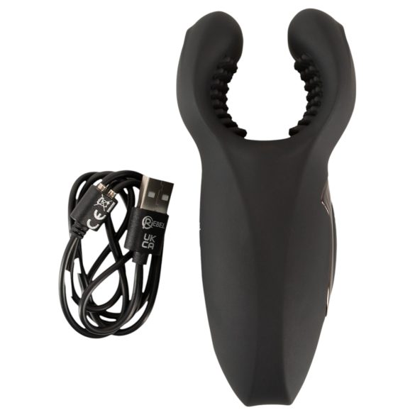 Rebel - Vibrador glande móvil y vibrante (negro)
