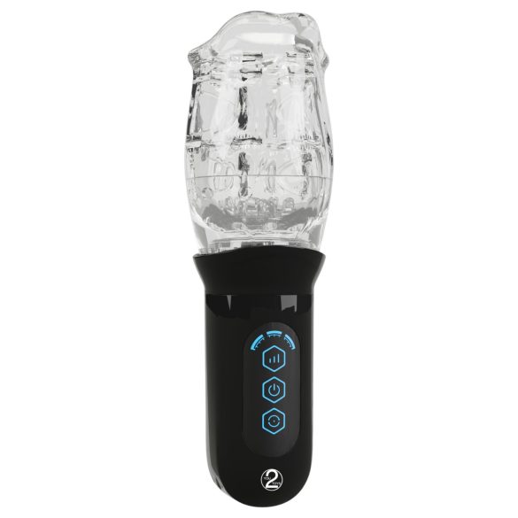 Stroker - masturbador vibratorio y giratorio (transparente)