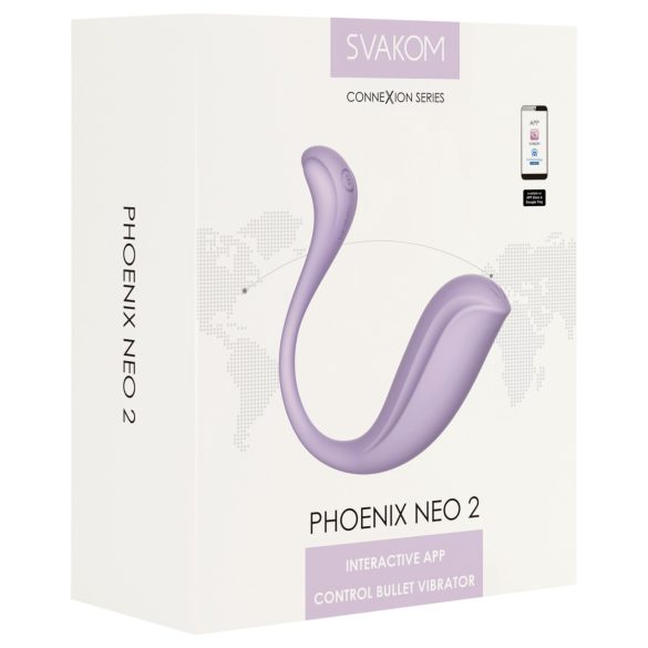 Svakom Phoenix Neo 2 - huevo vibrador inteligente - silicona lila